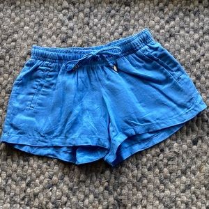 Women's Lilly Pulitzer Blue Linen Drawstring Shorts Size XXS